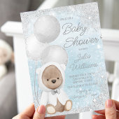 Boy Winter Wonderland Teddy Bear Baby Dusche Einladung
