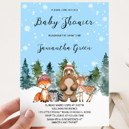 Boy Winter Woodland Babydusche Einladung