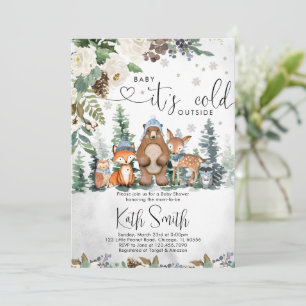 Boy Winter Woodland Kinderdusche Einladung