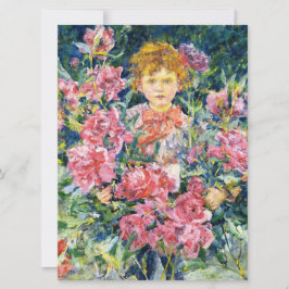 Boy With Red Peony Blume (von Robert Reid) Karte