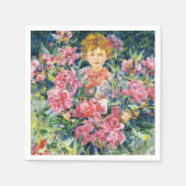 Boy With Red Peony Blume (von Robert Reid) Serviette (Vorderseite)