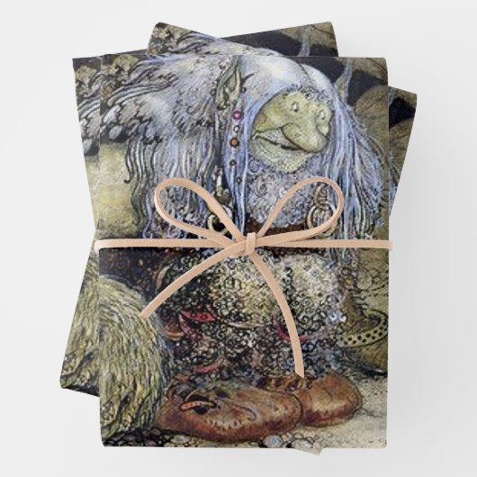 "Boy with Troll" von John Bauer Geschenkpapier Set (Beispiel)
