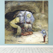 "Boy with Troll" von John Bauer Leinwanddruck (Insitu (Holzboden))