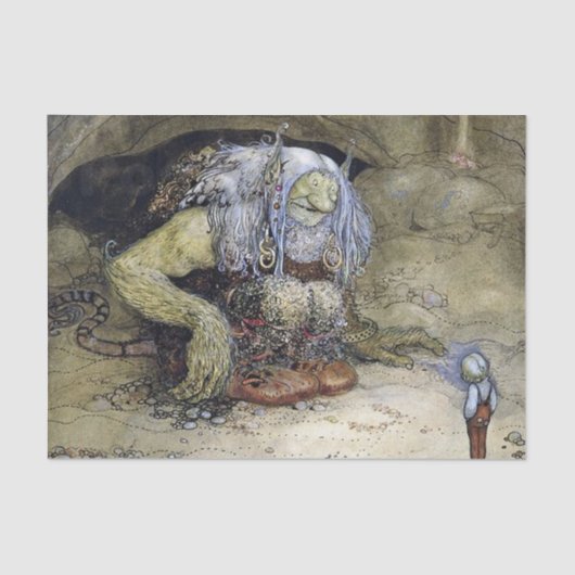 "Boy with Troll" von John Bauer Seidenpapier (Vorderseite)