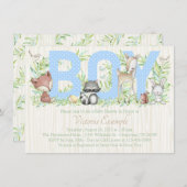 Boy Woodland Baby Baby Baby Shooter Einladung (Vorne/Hinten)