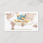 Boy World Map Airplane Diaper Raffle Baby Shower  Begleitkarte (Vorderseite)