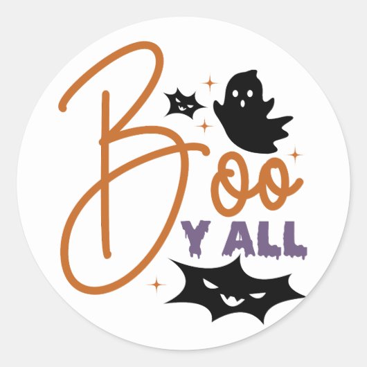Boy Y'all Halloween Sticker Design (Vorderseite)