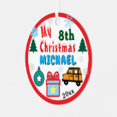 Boy Yearly Christmas Orange  Car Ornament Aus Metall (Vorderseite links)