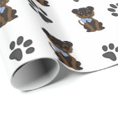 Boy Yorkshire Terrier Geschenkpapier (Rolleneckpunkt)