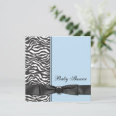 Boy Zebra Baby Shower Einladung (Stehend Vorderseite)