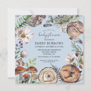 BoyBaby Dusche für Niedliche Waldtiere aus Holz Einladung