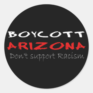 Boycott Arizona Runder Aufkleber