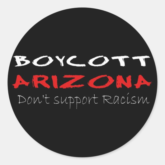 Boycott Arizona Runder Aufkleber (Vorderseite)