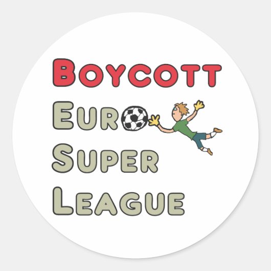 Boycott European Super League Runder Aufkleber (Vorderseite)