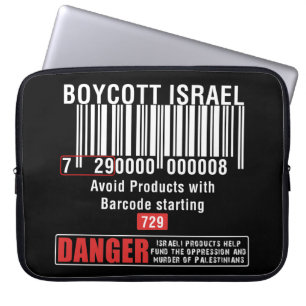 Boycott Israel Güter vermeiden Barcode 729 Laptopschutzhülle