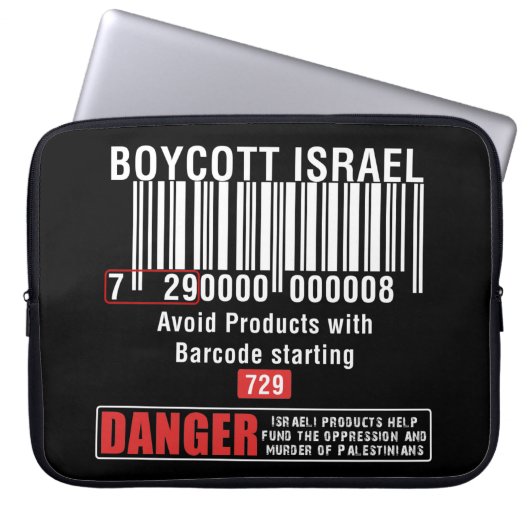 Boycott Israel Güter vermeiden Barcode 729 Laptopschutzhülle (Vorderseite)