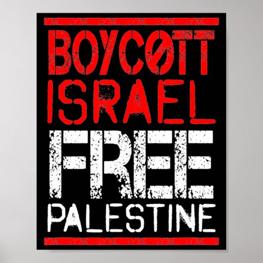 Boycott Israel Palestine Gaza War Awareness  Poster (Vorne)