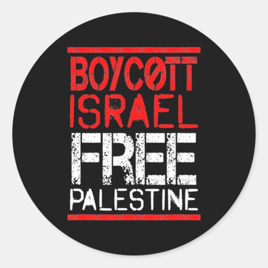 Boycott Israel Palestine Gaza War Awareness  Runder Aufkleber (Vorderseite)