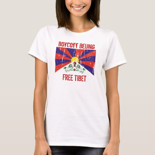 Boycott Peking Free Tibet T - Shirt (Vorderseite)