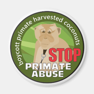 Boycott Primate-Harvested Coconuts Magnet