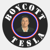 Boycott Tesla Sticker (Vorderseite)