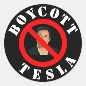 Boycott Tesla Sticker (Vorderseite)