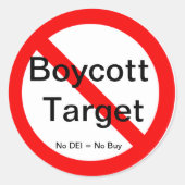 Boycott-Zielkleber Runder Aufkleber (Vorderseite)