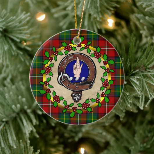 Boyd Clan Abzeichen & Tartan Personalisiert Xmas Keramik Ornament (Baum)