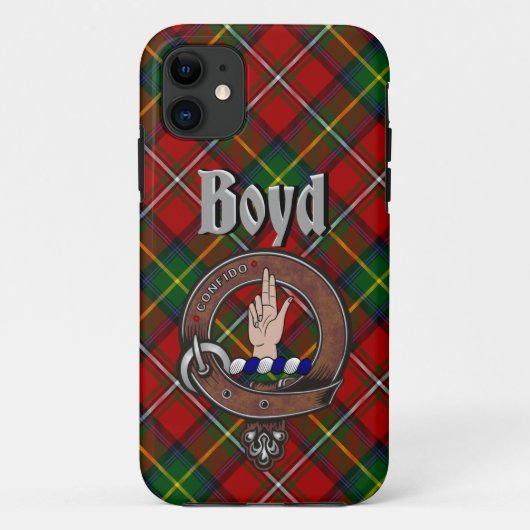 Boyd Clan Abzeichen & Tartan Phone Case (Rückseite)