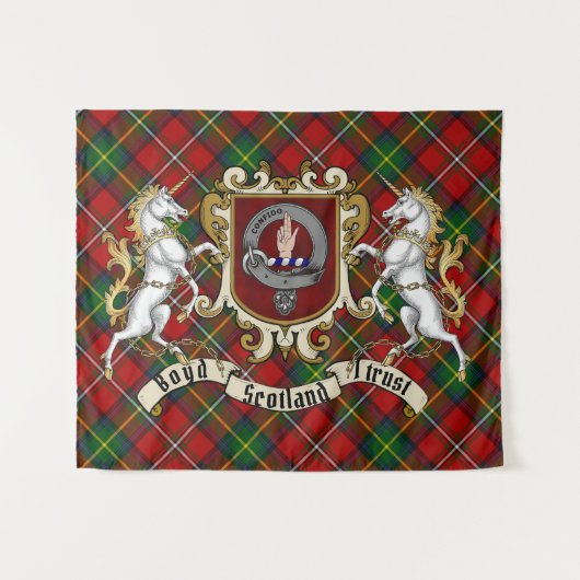 Boyd Clan Abzeichen & Tartan Wandteppich (Vorderseite (Horizontal))