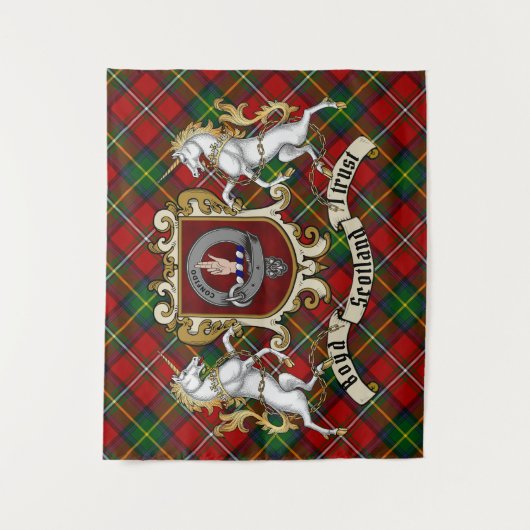 Boyd Clan Abzeichen & Tartan Wandteppich (Vorderseite)