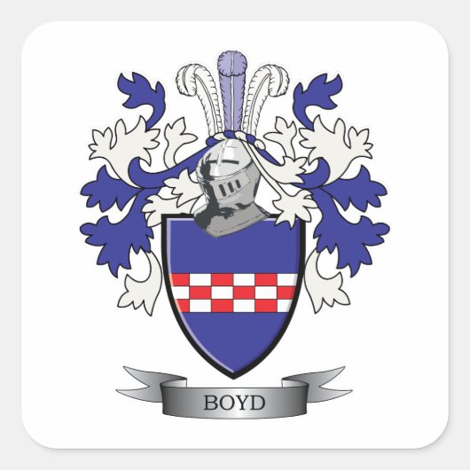 Boyd-Familienwappen-Wappen Quadratischer Aufkleber (Vorderseite)