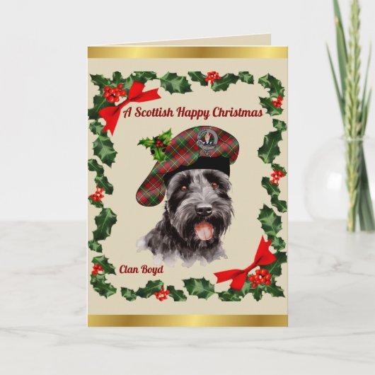 Boyd Scottie Dog Personalisiert Xmas Card Karte (Vorderseite)