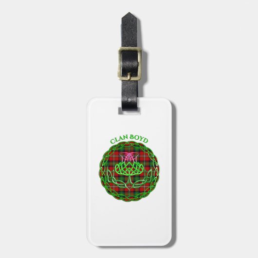 Boyd Scottish Tartan Celtic Thistle Gepäckanhänger (Vorderseite vertikal)