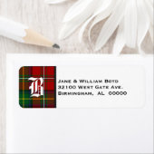 Boyd Tartan Kariert Monogram Address Labels (Insitu)