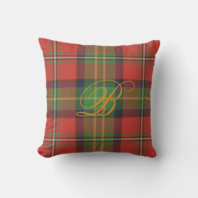 Boyd Tartan-Monogramm-Kissen Kissen (Vorderseite)