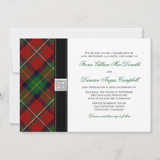 Boyd Tartan Scottish Celtic Wedding Einladung (Vorderseite)