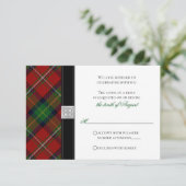 Boyd Tartan Scottish Celtic Wedding RSVP Antwort Einladung (Stehend Vorderseite)
