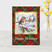 Boyd Wappen & Tartan w/Robin Personalisiert Karte (Gelbe Blume)