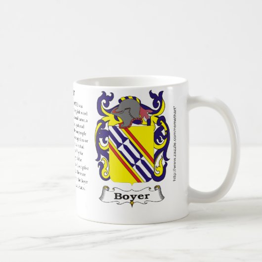 Boyer, der Ursprung, Bedeutung und das Wappen Kaffeetasse (Rechts)
