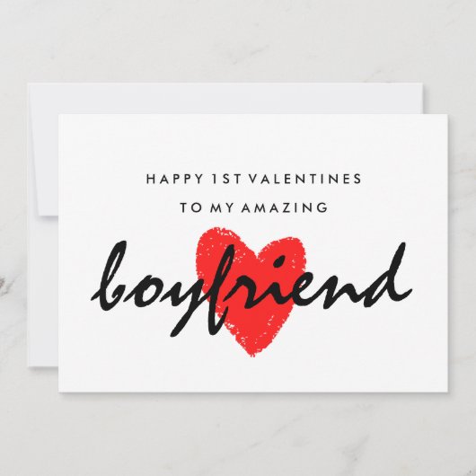 Boyfriend 1st Valentines Card (Vorderseite)