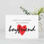 Boyfriend 1st Valentines Card (Stehend Vorderseite)