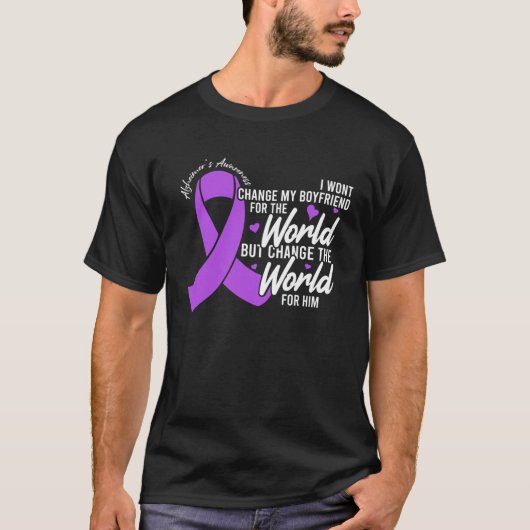 Boyfriend Alzheimers Awareness Day Disease Month T-Shirt (Vorderseite)