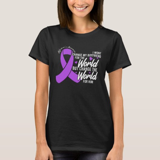 Boyfriend Alzheimers Awareness Day Disease Month T-Shirt (Vorderseite)