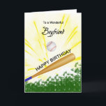 Boyfriend Baseball Geburtstagskarte Karte<br><div class="desc">Geben Sie Ihrem Baseballliebhaber eine Baseball- und Fledermauskarte mit einem explosiven Baseballthema! Ein Baseball und Fledermaus mit den Worten "zu einem wunderbaren Freund".</div>