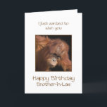 Boyfriend Birthday, Orang Utan Karte<br><div class="desc">Give your boyfriend a cheeky monkey of a birthday card. A birthday card for your very own top banana! A baby orangutan looking cute.</div>