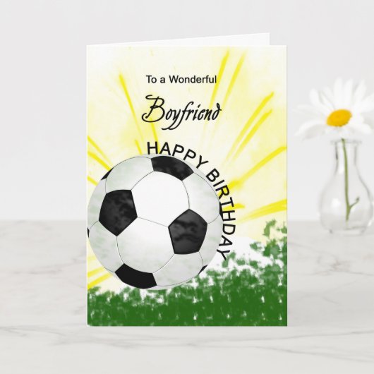 Boyfriend Birthday Soccer Card Karte (Kleine Pflanze)