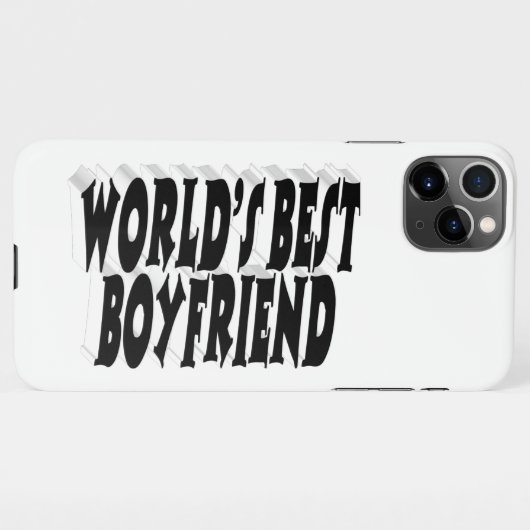 Boyfriend Black 3D Text iPhone Hülle (Rückseite (Horizontal))