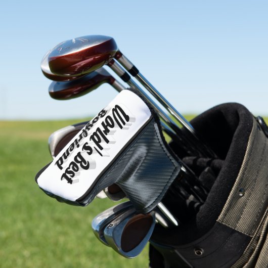 Boyfriend Black Script Golf Headcover (In Situ)