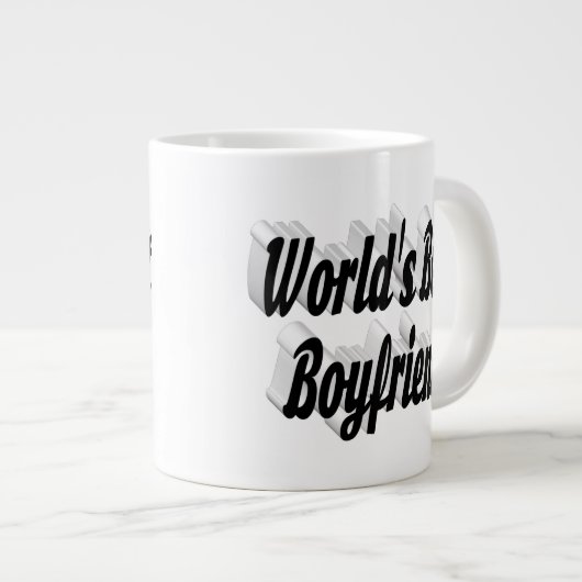 Boyfriend Black Script Jumbo-Tasse (Vorderseite Rechts)